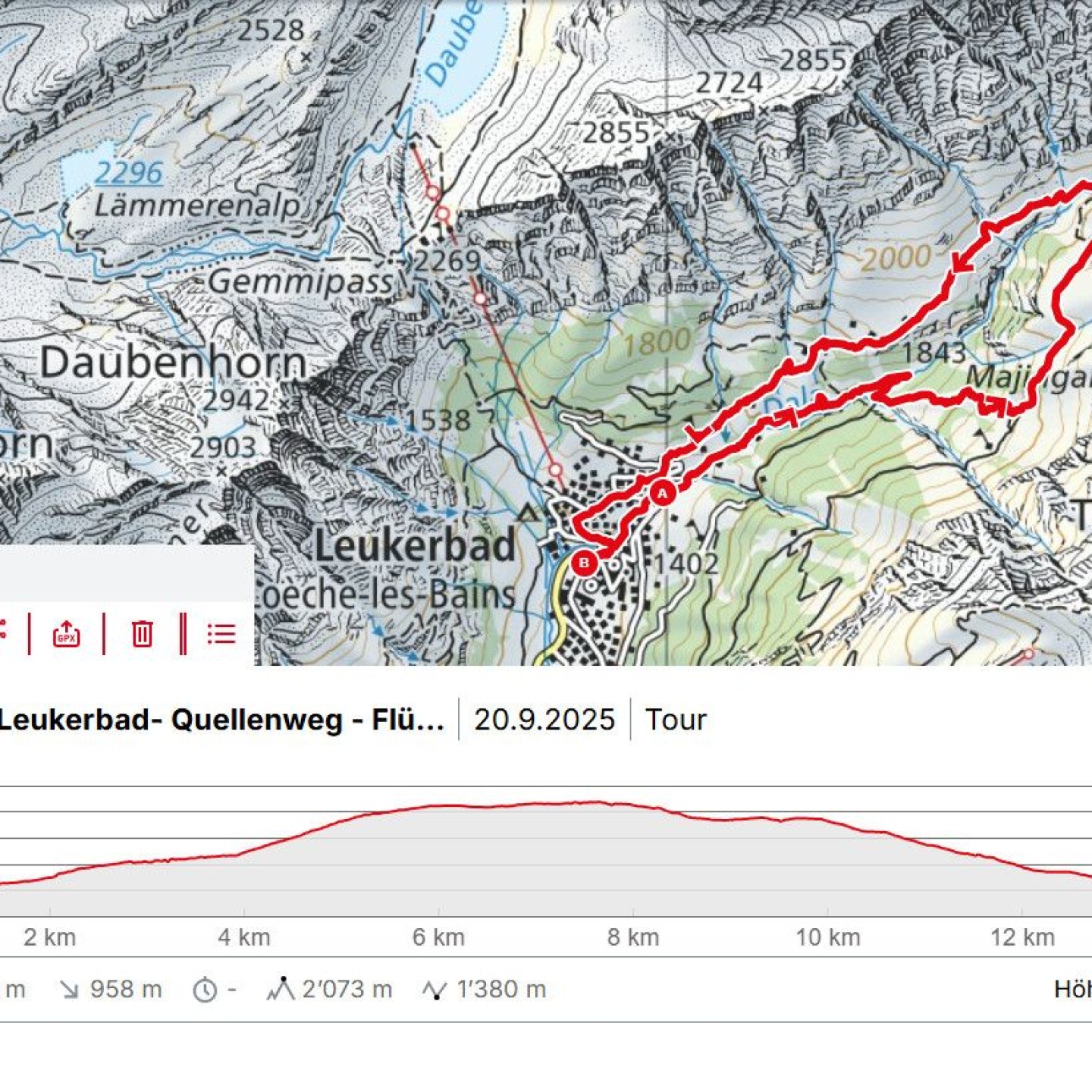 Leukerbad- Quellenweg - Flühalpkapelle effektif